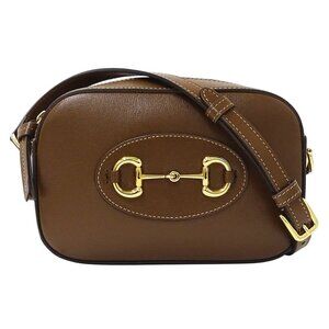 Gucci Bag Shoulder Bag Horsebit 1955 Leather Brown Mini